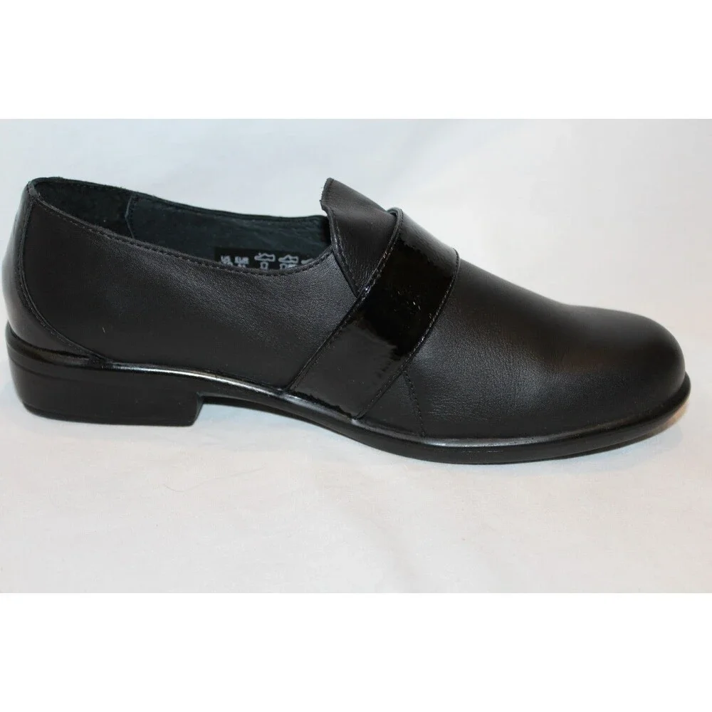 NAOT Viscol Women's Leather Buckle‎ Loafers Black NIB $205 SZ EU 41 US 10